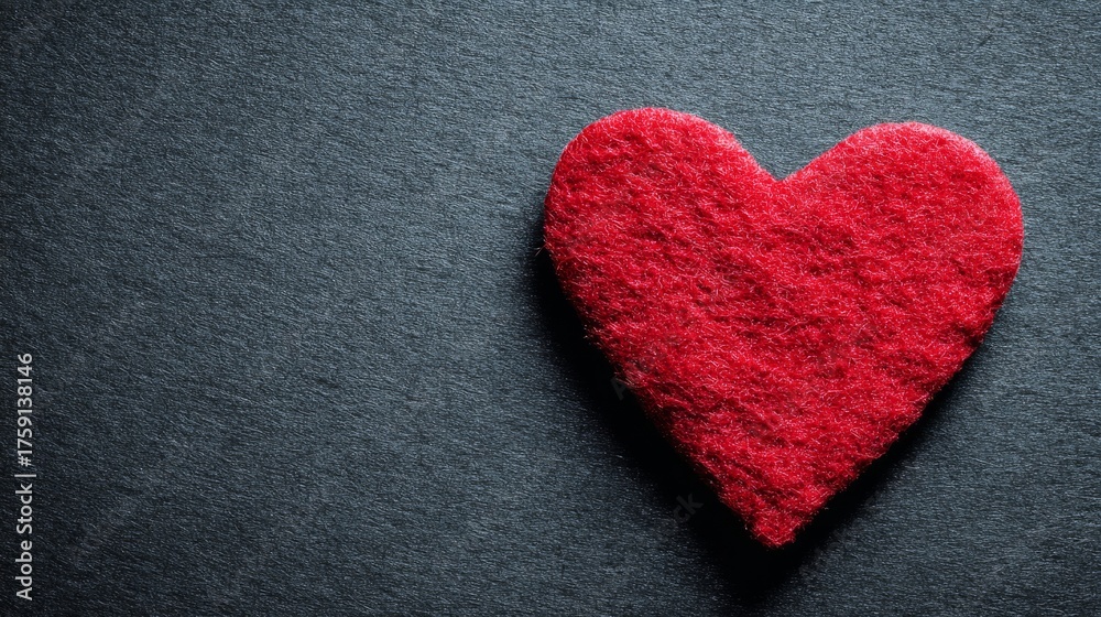 Obraz premium affection. A glowing red heart shape floats against a dark textured background with warm edges and soft lighting. wellbeing guides. 