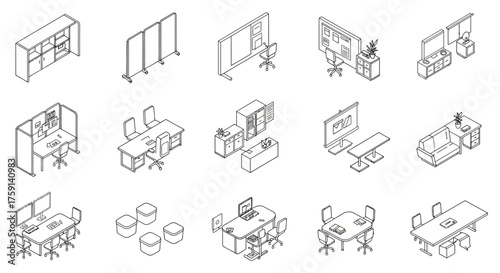 office furniture layout modern office furniture arrangement showcasing collaborative spaces for business meetings and workspace planning in a contemporary office