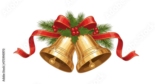 christmas bells with red bow