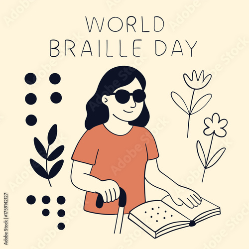 World Braille Day Awareness Illustration