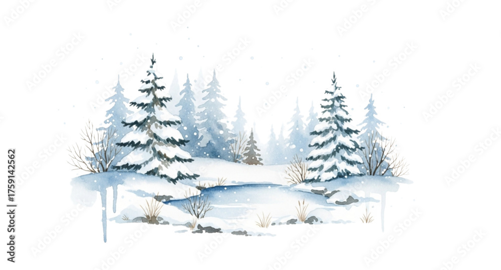 Fototapeta premium christmas tree in snow