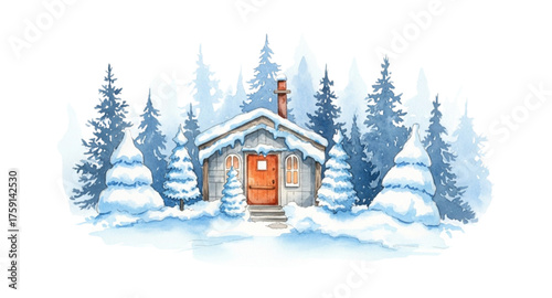 house in the snow