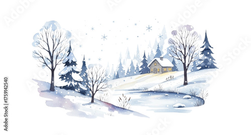 winter landscape with snow