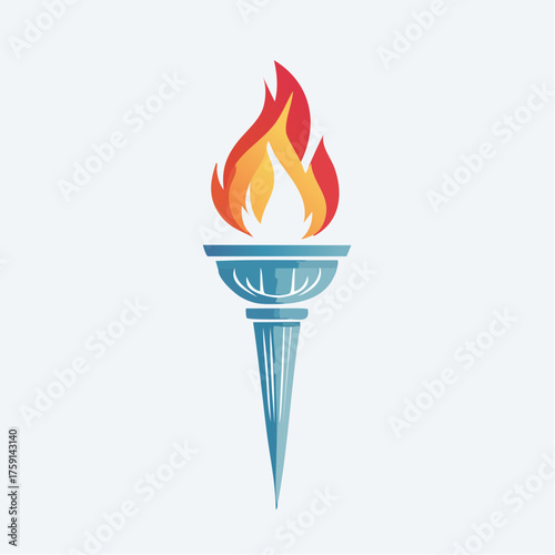 Abstract Torch Flame Emblem Representing Light, Guidance and Illumination for Organizations