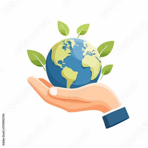 Caring for our planet: A conceptual illustration emphasizing environmental stewardship