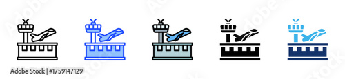 Airport Travel Icon Collection With Multiple Styles