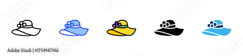 Summer Hat Icon Collection With Multiple Styles