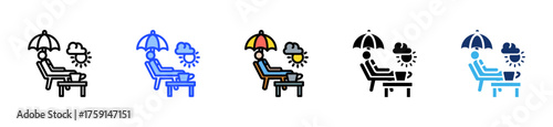 Holiday Relaxation Icon Collection With Multiple Styles