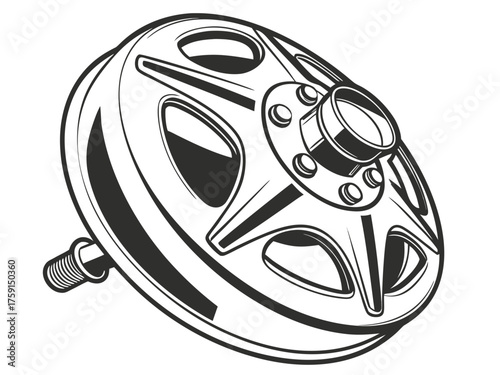 3d car fuel tank cap metallic design vector illustration isolated vector