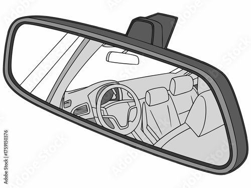 Realistic vector illustration of a car rear view mirror interior reflection vector