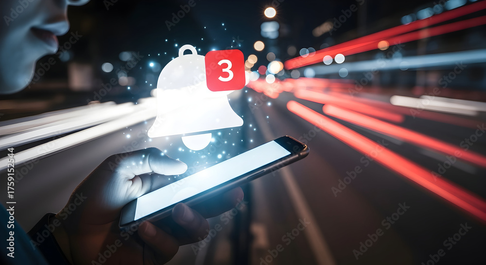 Obraz premium Check notifications on smartphone for social media and business updates