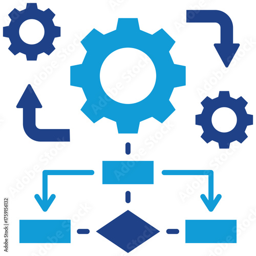 Automation Flow Simple and clear vector icon illustrating an essential idea or function