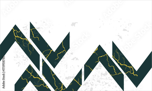 Modern zigzag pattern in green and white with gold accent texture for energetic, sporty style.