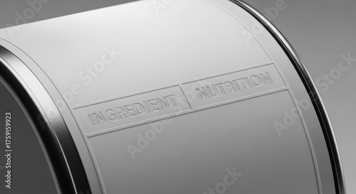 Nutrition ingredient label information on clean product packaging