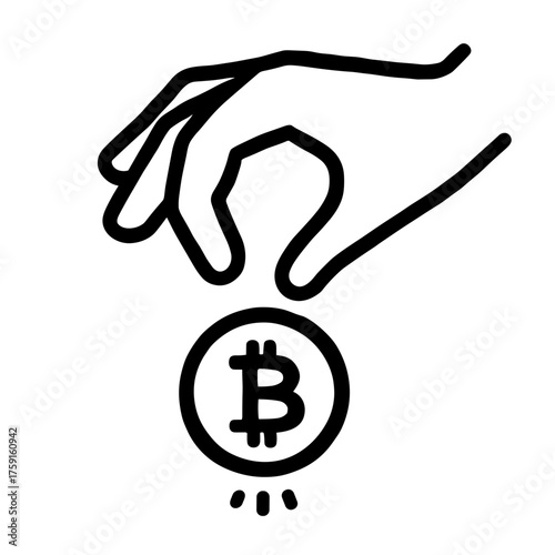 Hand holding bitcoin icon symbolizing cryptocurrency value