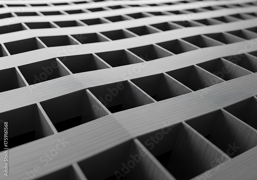 Captivating grid formation with structural interplay and minimalist aesthetic