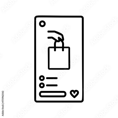 Live commerce icon, outlined style