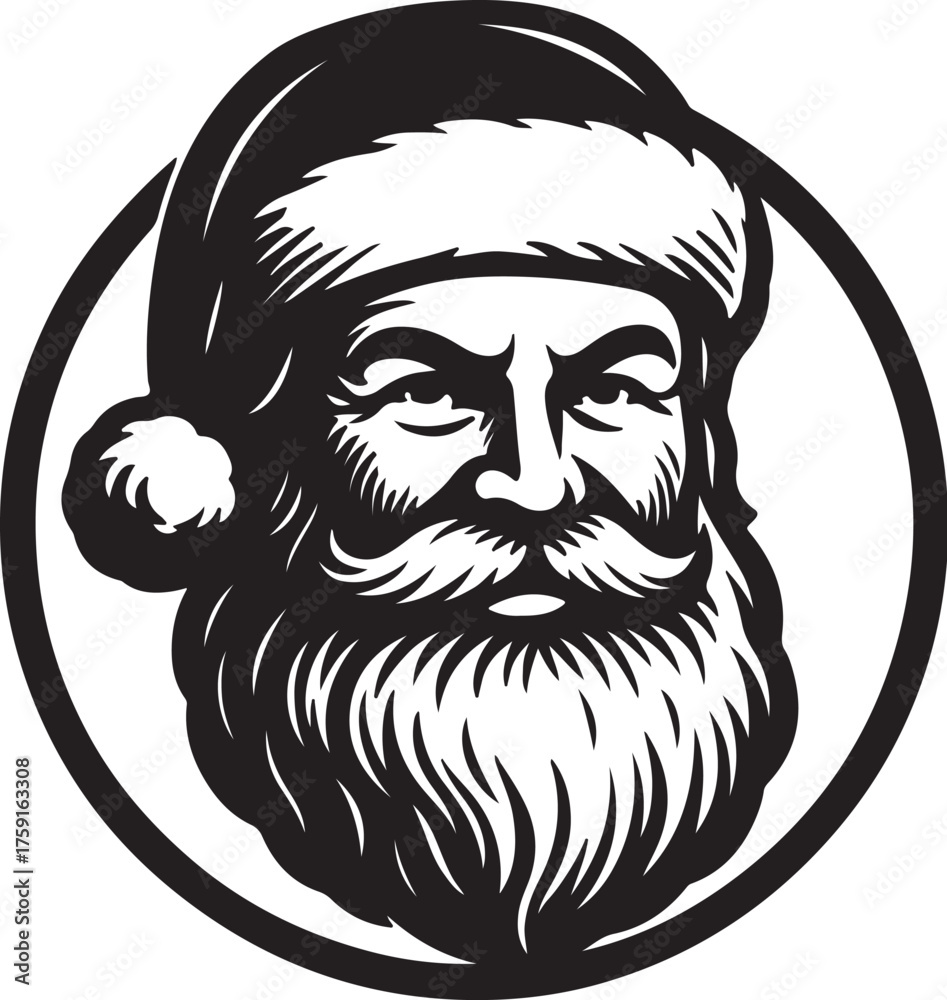 Fototapeta premium santa_claus_badge_vector.eps