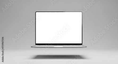 Sleek laptop with blank white screen for custom mockups