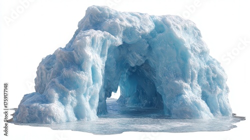 Mini ice cave isolated on white background