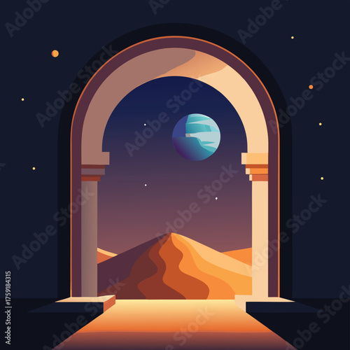celestial arch showing moonlit cosmos  (1).eps
