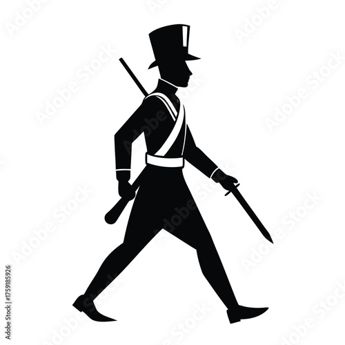silhouette of a man holding a sword vector illustration