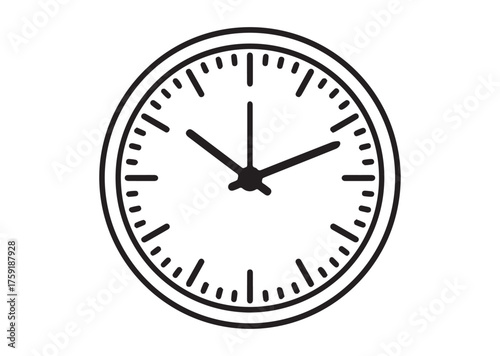 Clock line art vector