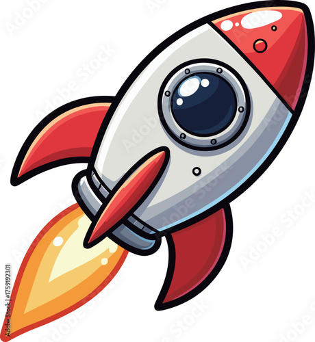 かわいいロケットのイラスト