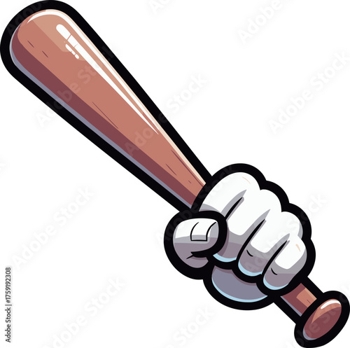 バットを持つ手のイラスト