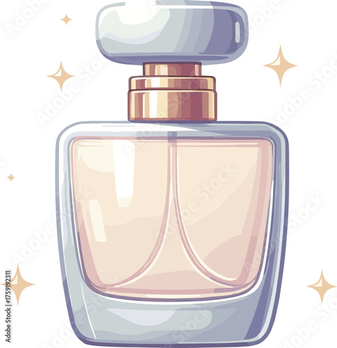 白いの蓋の香水のイラスト