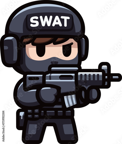 スワット隊員のイラスト