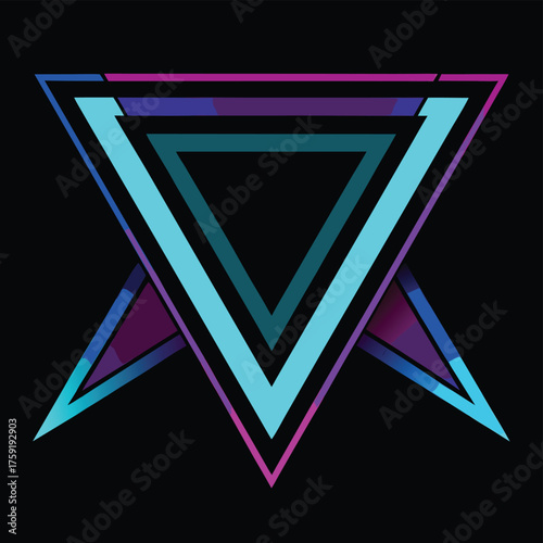 futuristic triangles overlapping with glowing edge.eps