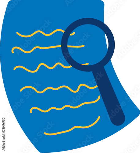 Document with magnifying glass analysis icon