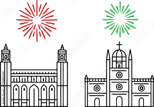Republic Implantation Day Portugal Illustration Set. Portugal National Holiday Celebration Artwork. Portuguese Republic Commemoration Design. Portugal Independence Day Creative Illustration