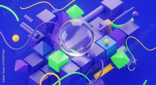 Abstract Geometric Composition with Spheres and Cubes