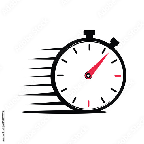 Fast stopwatch with motion blur indicating speed and urgency for time sensitive tasks