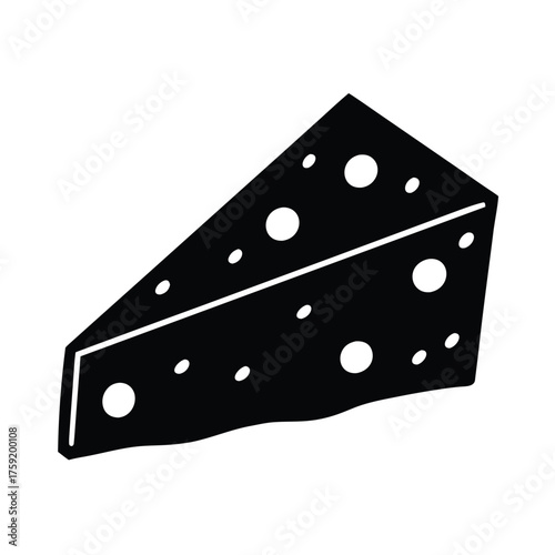 cheese wedge linocut vector vintage design .eps