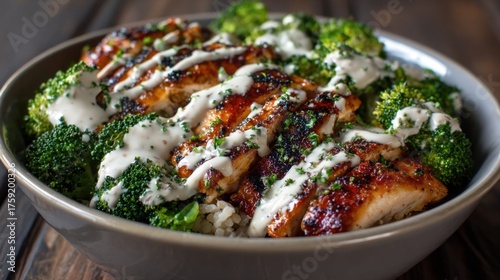 Grilled Chicken Broccoli Bowls With Creamy Garlic Sauce Different from its predecessor Focus on the details
