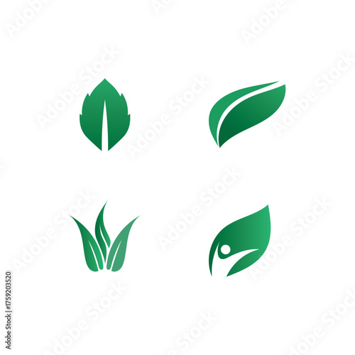 Tree leaf vector design eco friendly concept logo