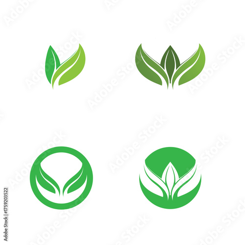 Tree leaf vector design eco friendly concept logo