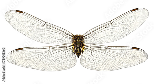 Exquisite dragonfly with delicate wings showcasing nature's intricate patterns, perfect for science, education, or elegant design projects needing natural beauty