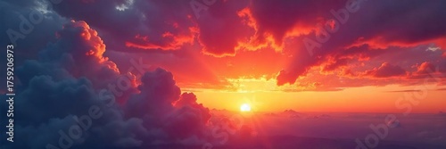 Breathtaking Fiery Sunset Vibrant Oranges, Reds, and Purples Ignite the Sky