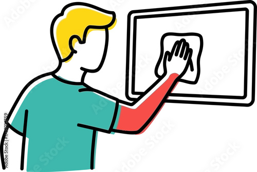 diligent hands maintain spotless surfaces, ensuring pristine environments with focused effort