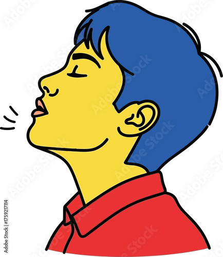 vocal bliss serene youth sings, expressing freedom through harmonious melody