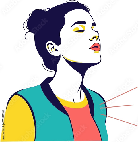 mindful moment breathing deeply, embracing vibrant peace and serene inner calm