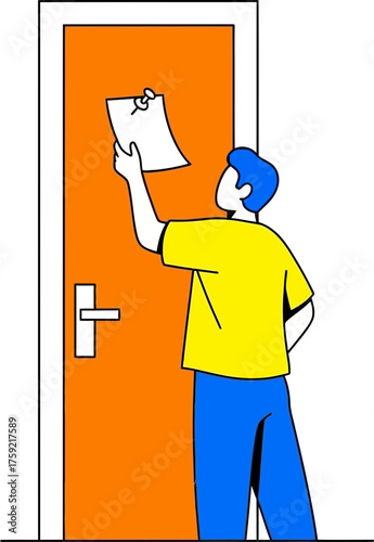 doorstep communication man leaves vital message for unseen recipient