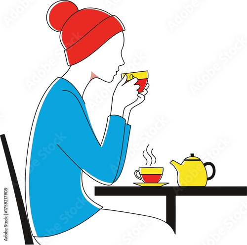 mindful sip savoring steaming tea, finding solace in quiet contemplation
