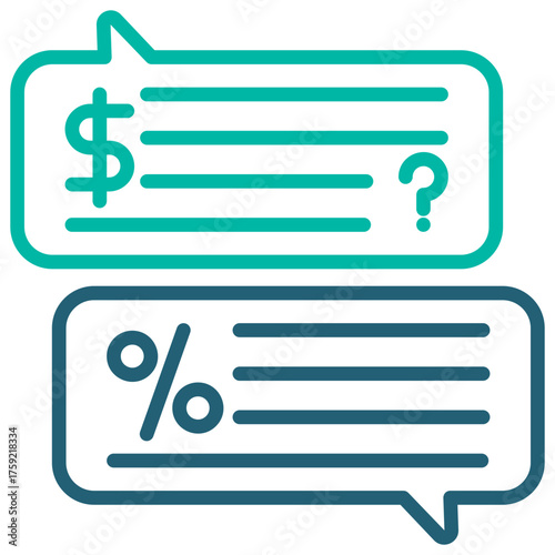 Negotiation Outline Blue Icon