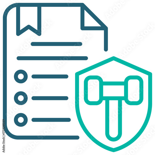 Policy Outline Blue Icon