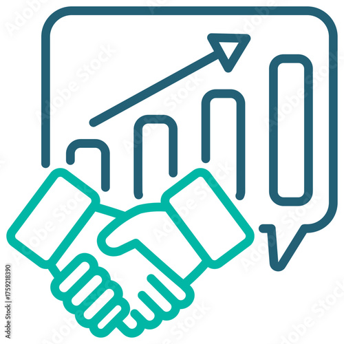 Partnership Outline Blue Icon